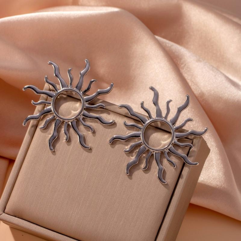 1 Ζευγάρι Μοντέρνα Κομψά Σκουλαρίκια Καρφωτά με Ηλιοτρόπιο για Γυναίκες Piendientes