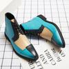 FashionMen's Boots Brand Business Oxfords Men Formal Ankle Boots Patent Leather Men's Dress Shoes Lace-UP Office Wedding Big Size 38-48