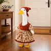 Outdoor-Gans-Kostüm Thanksgiving-Veranda-Outfit, Herbstkleid mit Kopftuch Kostüme für 23-Zoll-Statue, Gartenhof-Dekoration Rasen