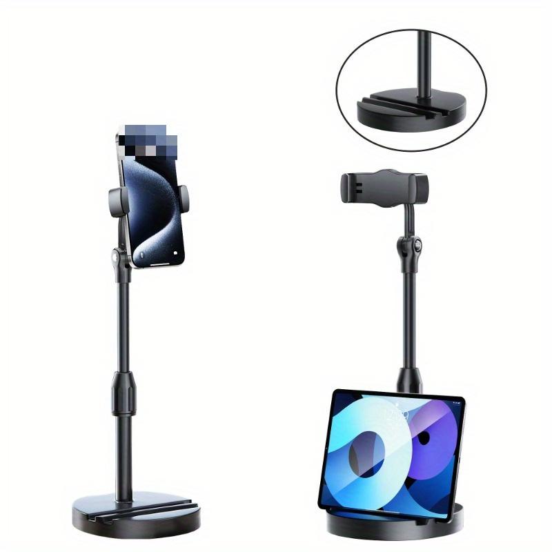 1pc  Adjustable Height Phone Stand, Dual Slot Multifunctional Live Streaming Stand, Waterproof Flexible Arm Desktop Stand