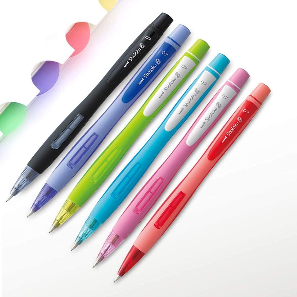 uni-ball Shalaku 0.7mm Mechanical Pencil Pack of 5 with Rubberized Body for Students, Office & School