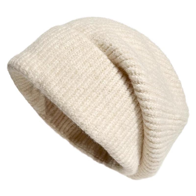 Women's Cozy Korean-Style Knit Beanie with Ear Protection – Oversized, Slouchy & Age-Reducing Design