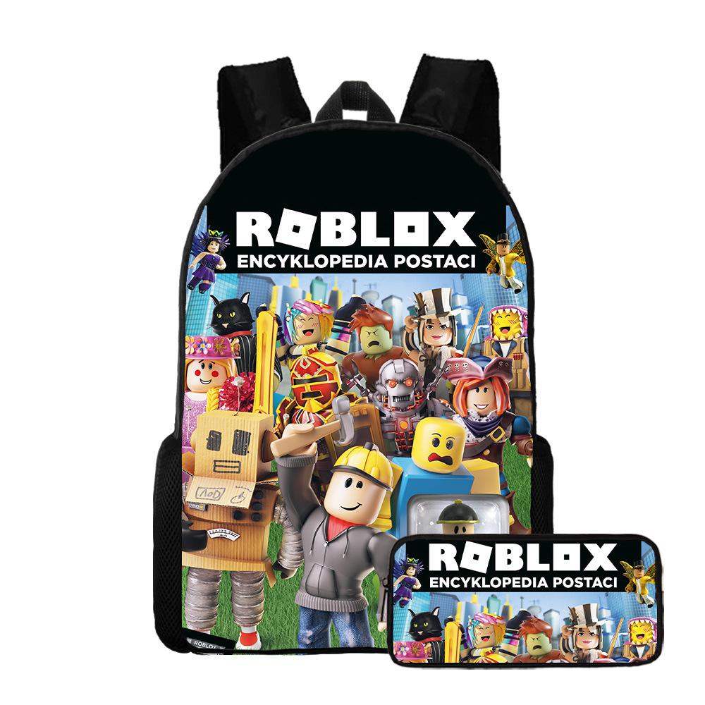Roblox Two-Piece Set, Elementary And Middle School School Bag, Children'S Backpack, Cartoon Animation Backpack.