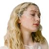 Beadwork Wedding Forehead Veil Headband Short Bridal Veil Wedding Event Headpiece for Bride Puff Veil for Engagement