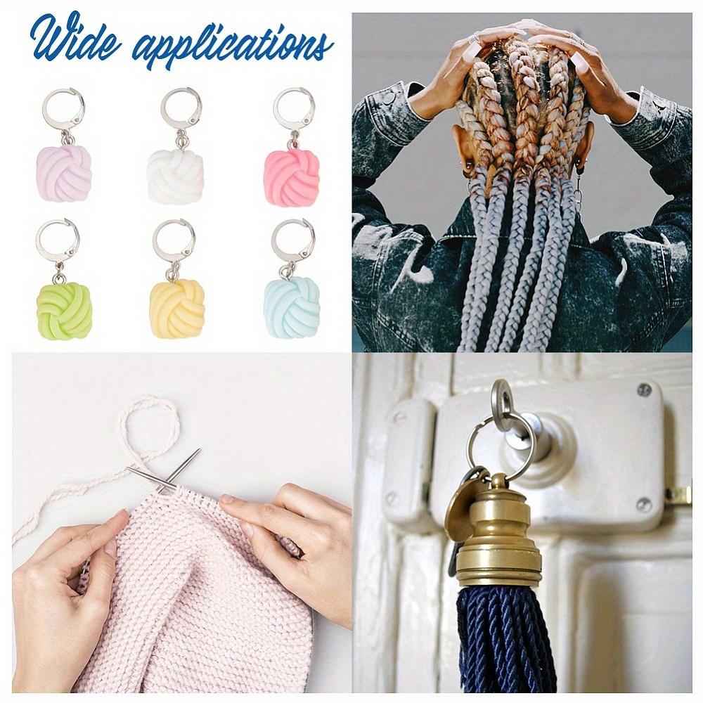 12 buc. Mărgele Rotunde din Rășină Opacă pentru Croșetat Marcatoare de Puncte cu Închidere din Oțel Inoxidabil 304 Marcatoare de Puncte Culoare Mixtă