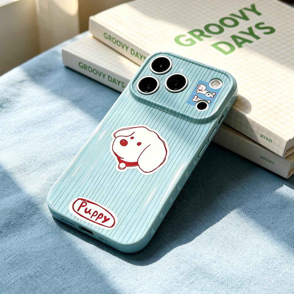 Vertical white dog applies to Apple 17 protective case iPhone niche creative 17Promax mobile phone case new anti-drop