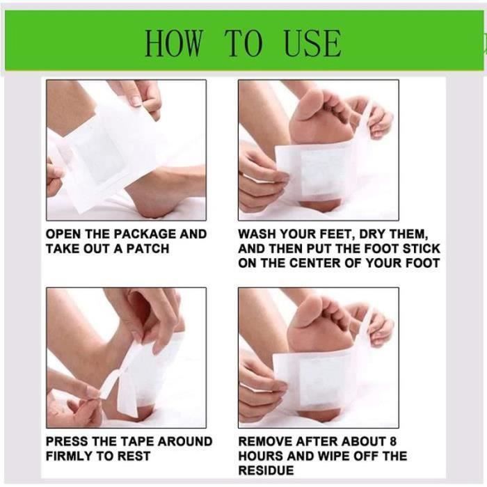Détox pour les Pieds Patchs Detoxifiants PlantairesDeep Cleansing Detox Patches De PiedsVinaigre de Bambou Foot Patch20PCS