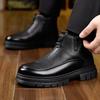 Bottes de neige chaudes d'hiver pour hommes Nouveau designer Mode Décontracté Plateforme en cuir Chaussures montantes pour hommes Chaussures en coton noir Homme