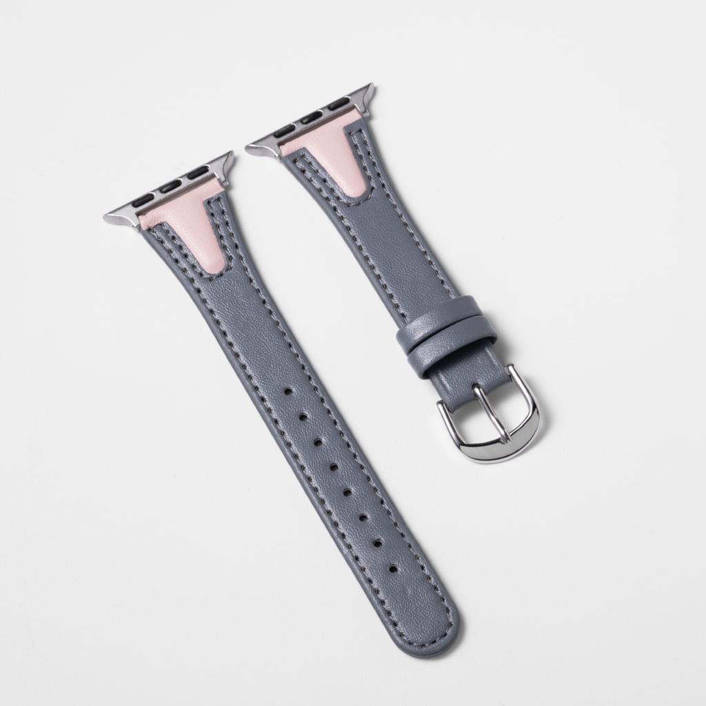 Leather Band for Apple Watch Series 11 10 9 8 7 6 5 4 SE Slim Strap for Iwatch 38mm 40mm 41mm 42mm 45mm 49mm Two Color Bracelet