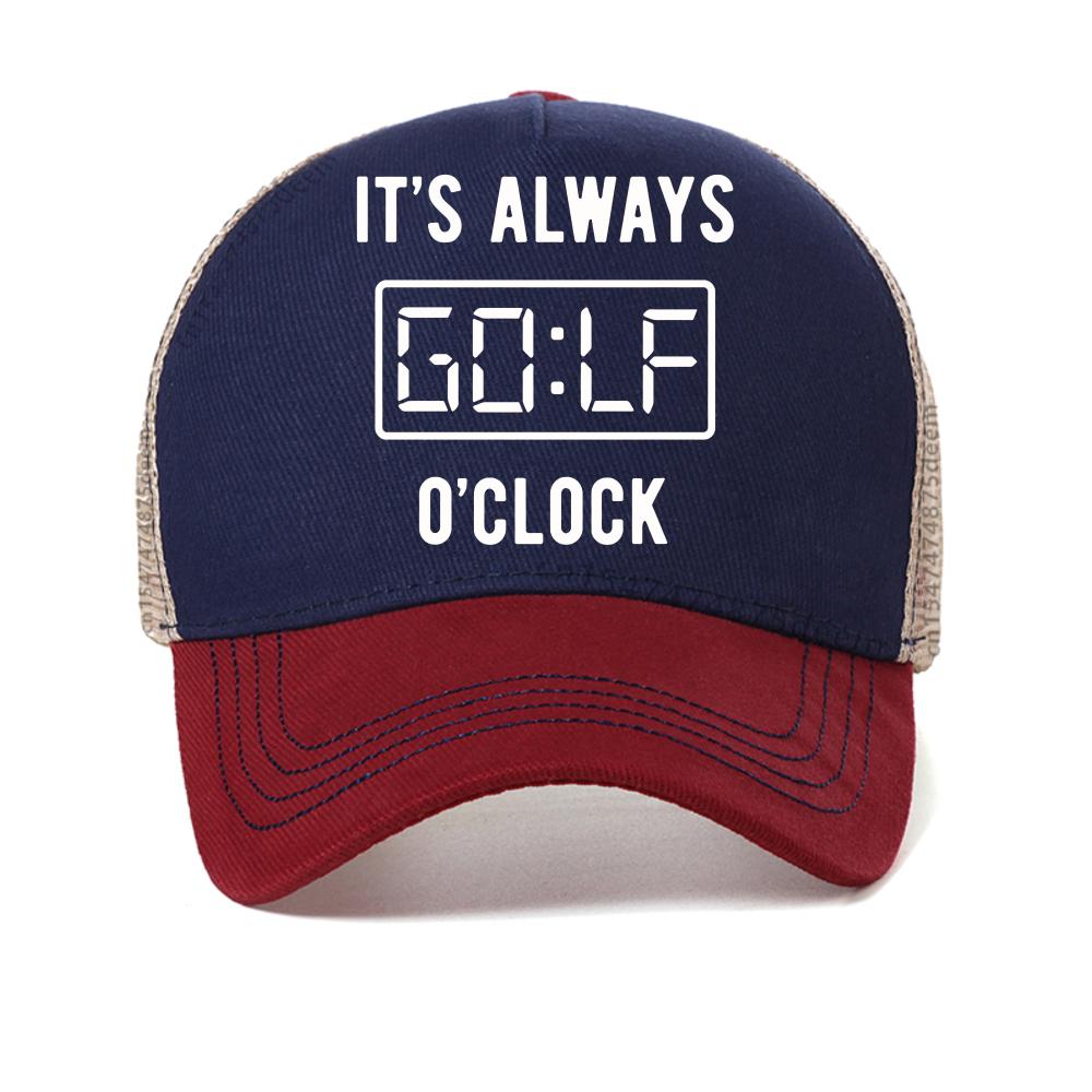 Always Golf Clock Personality Baseball Net Caps Summer Outdoor Adjustable Casual Hats Sunscreen Hat Unisex Sports Golf Cap