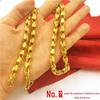 Men's Double Dragon Head Necklace: Non-fading Brass with Thick Gold Plating, Vietnamese Sand Gold Jewelry.