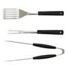 3 Piece Stainless Steel BBQ Grill Set Fork Tongs Spatula Durable Non Slip Handles Perfect Summer Cookouts