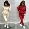 Tuta da donna solida Felpe con cappuccio casual Felpa Pantalone Set Abbigliamento da salotto Completo sportivo 2 pezzi Abiti autunnali invernali