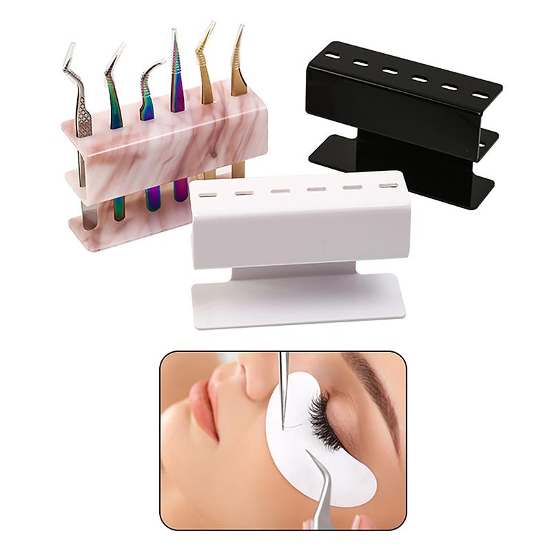 Acrylic Eyelash Tweezers Storage Holder Stand 6 Holes Convenient Tweezers Stand Shelf Hold Lash Extension Women Makeup Tools