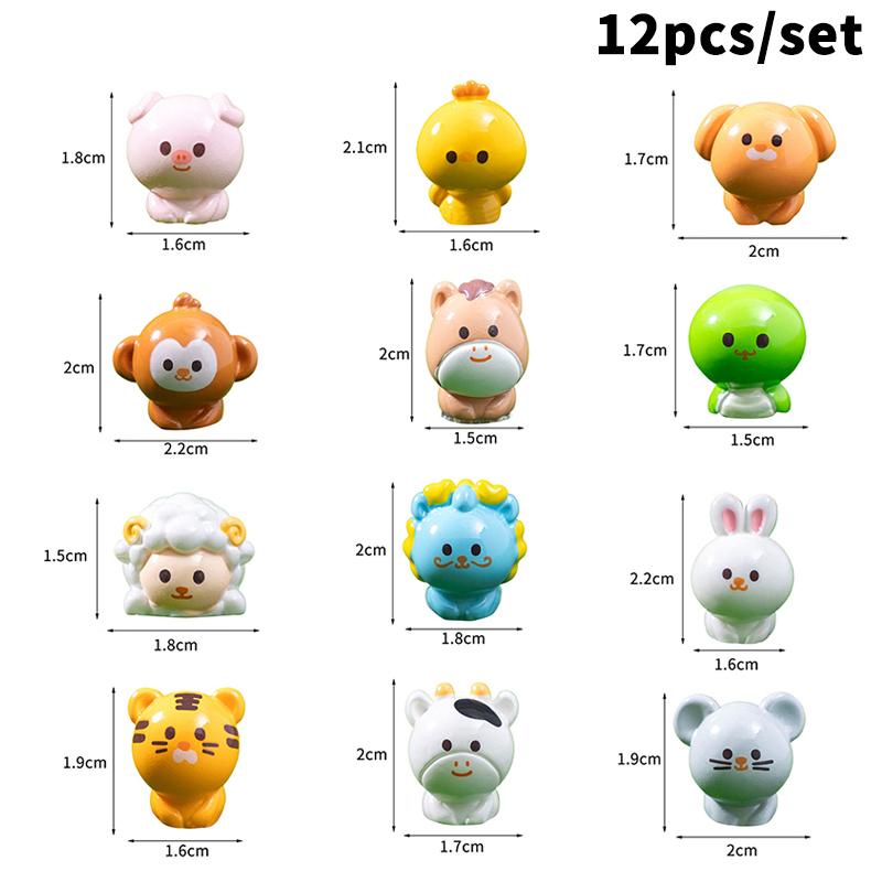 Miniature Desktop Ornaments, Garden Decoration Accessories Miniature Chinese Zodiac Figurines, Miniature Landscape Decorations