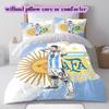 Biancheria da letto con motivo calcistico AFA, Set copripiumino Copripiumino Federa Regalo di Compleanno per la Casa (1*copripiumino+2*federe,senza imbottitura)