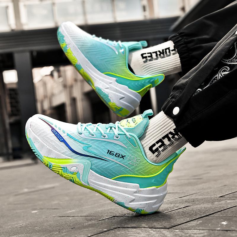 Men's Basketball Shoes Breathable Cushioning Non-Slip Wearable Runing Shoes Gym Training Athletic Basketball Sneakers for Women