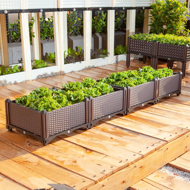 Thickened Plastic Vegetable & Flower Planter Box for Balcony, Indoor, Terrace, or Courtyard