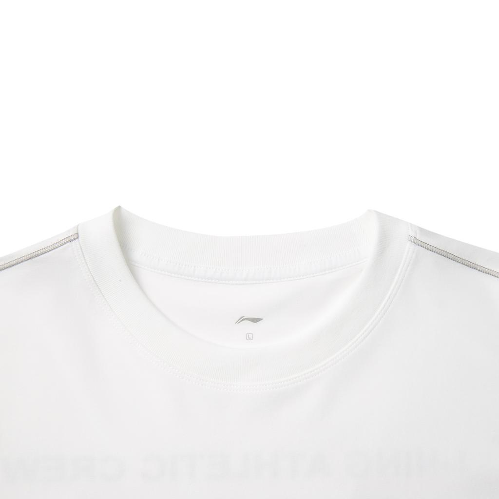 Li-Ning Comfortable Casual Minimalist Versatile Short Sleeve T-Shirt Men Tops Standard-White ATSV269-3