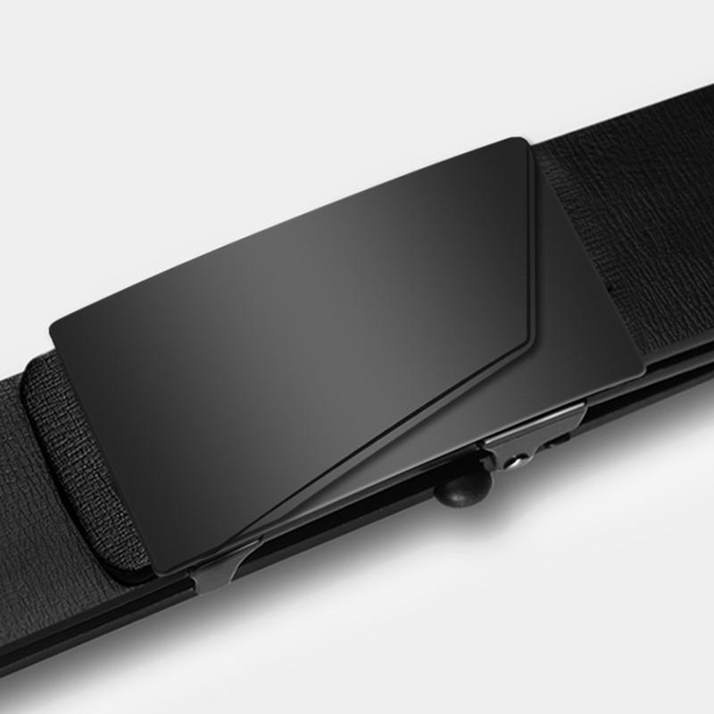 Belt for Men's Casual In-wearing Toothless Automatic Buckle Belt Simple Youth Business Cowhide Belt