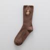 Women'S Cartoon Bear Socks Korean Casual Stockings Soft Cotton Socks Autumn Coffee Stockings Kawaii Women Socks Women Hosiery