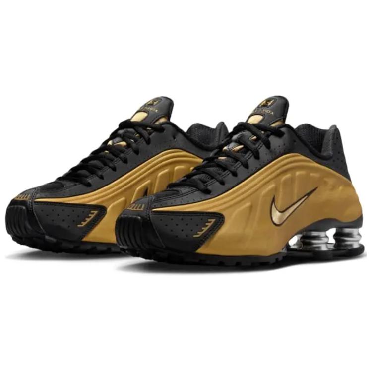 New Nike Shox R4 Black Metallic Gold Women's AR3565-005