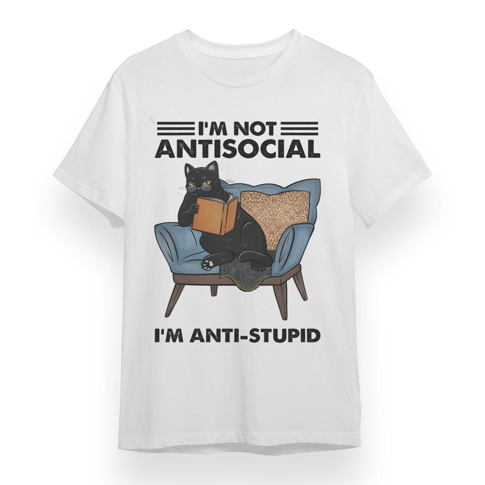 

Women s Oversize T-shirt With Humorous Cat Lover Graphic White 100% Cotton Tee 2XL