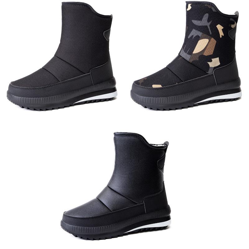 Men's Cotton Boots with Winter Velvet Thickened Outdoor Leisure Hiking Boots Snow Boots Waterproof Anti Slip Men's Cotton Shoes