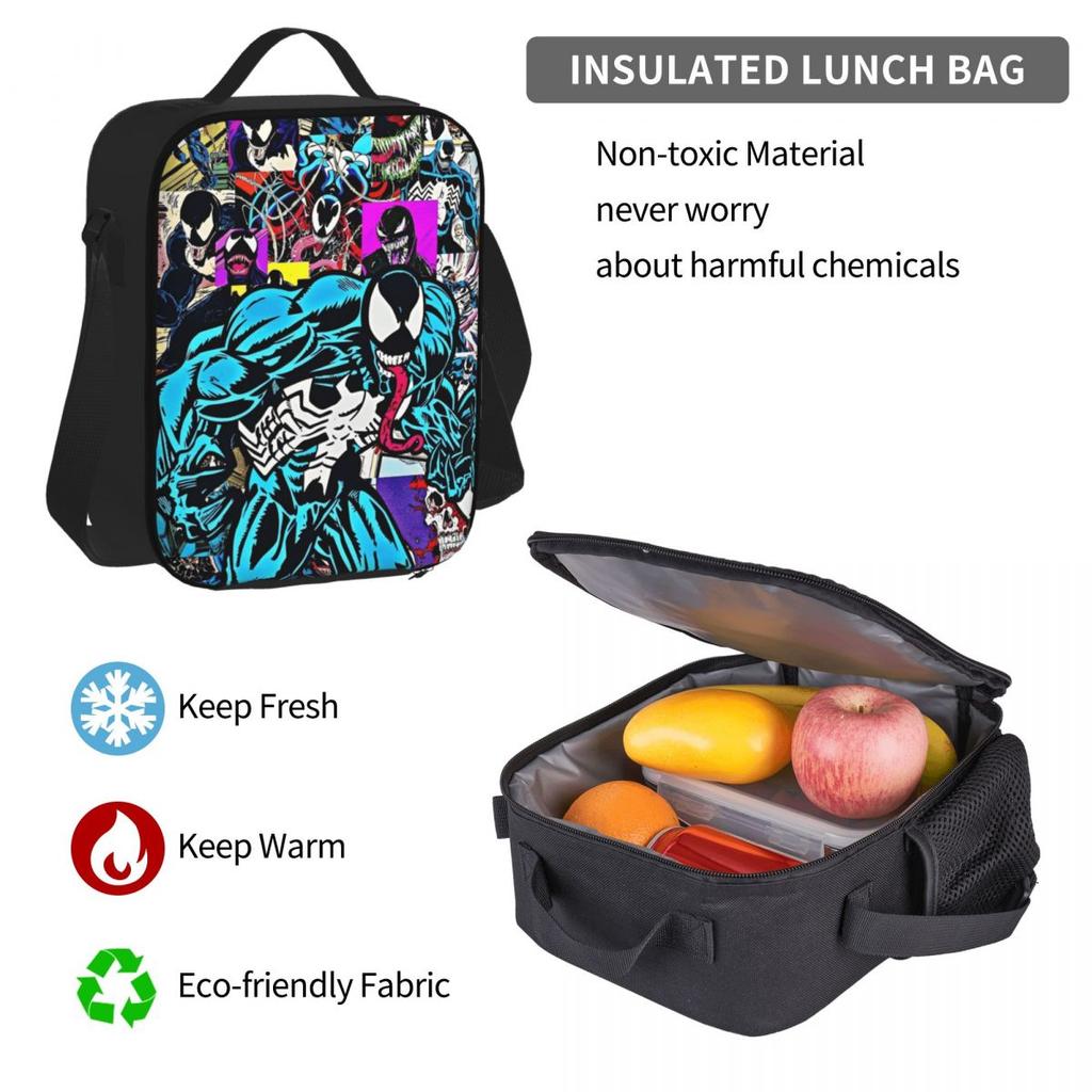 Venom Multiverse 3pecs/set Backpack for Student Superhero Antihero Daypack Lunch bag Pencil Case