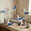 Wood Bird Statue, Nautical Seagull Figurine, Coastal Ocean Standing Sea Bird Statue for Home Bathroom, Living Room, Table Decor
