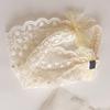 Girls Lace Hairbands Cute Sweet Elegant Retro Princess Style Hand Crafted Lace Headbands for Party Birthday Festival Beige
