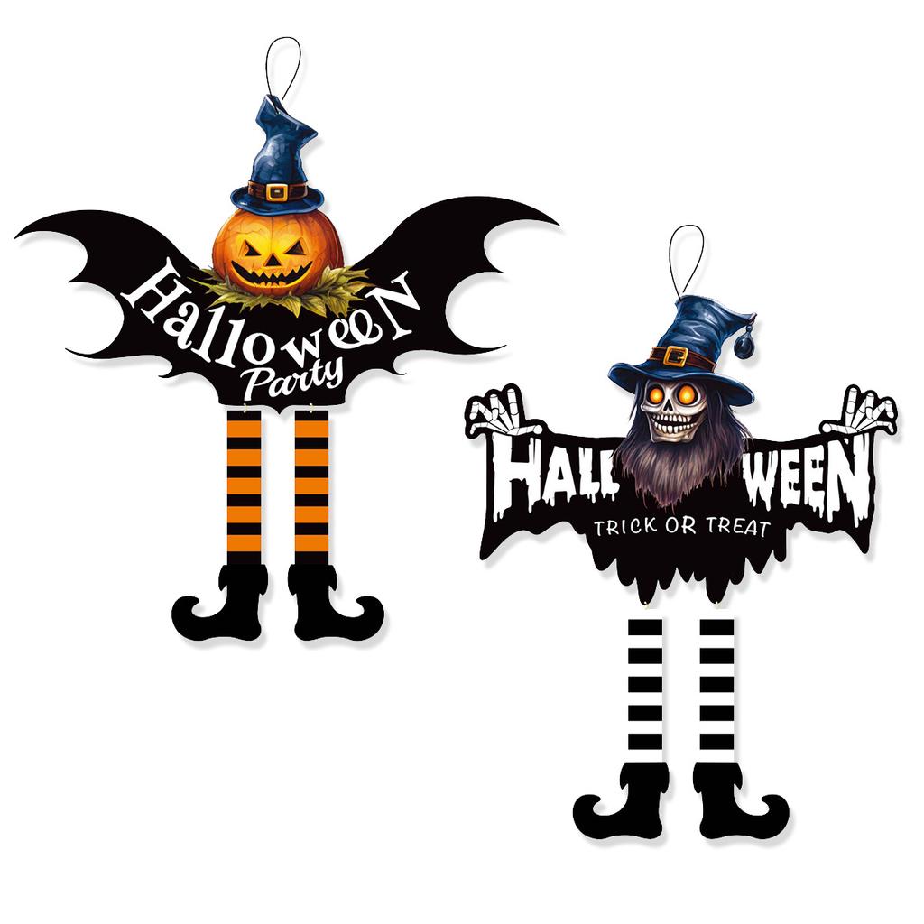 Halloween Imitation Wood House Number Haunted House Horror Atmosphere Decoration Witch Ghost Pumpkin Listing