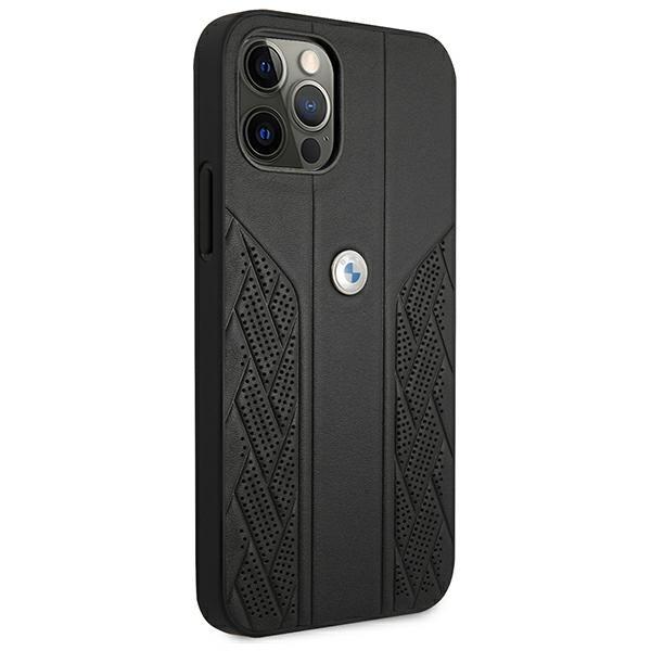 Bmw Case Bmhcp12Lrsppk Iphone 12 Pro Max 6.7 Black/Black Hardcase Leather Curve Perforate