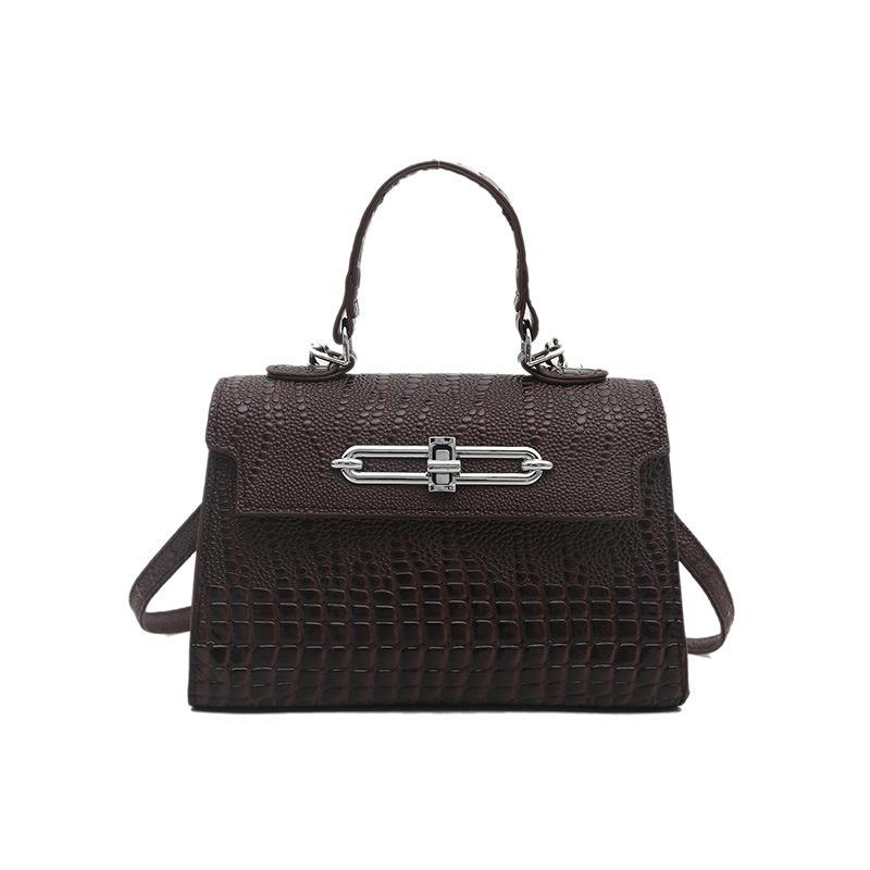 European and American retro shoulder bag women's bag stone pattern texture casual messenger bag this year's new small square bag women's bag