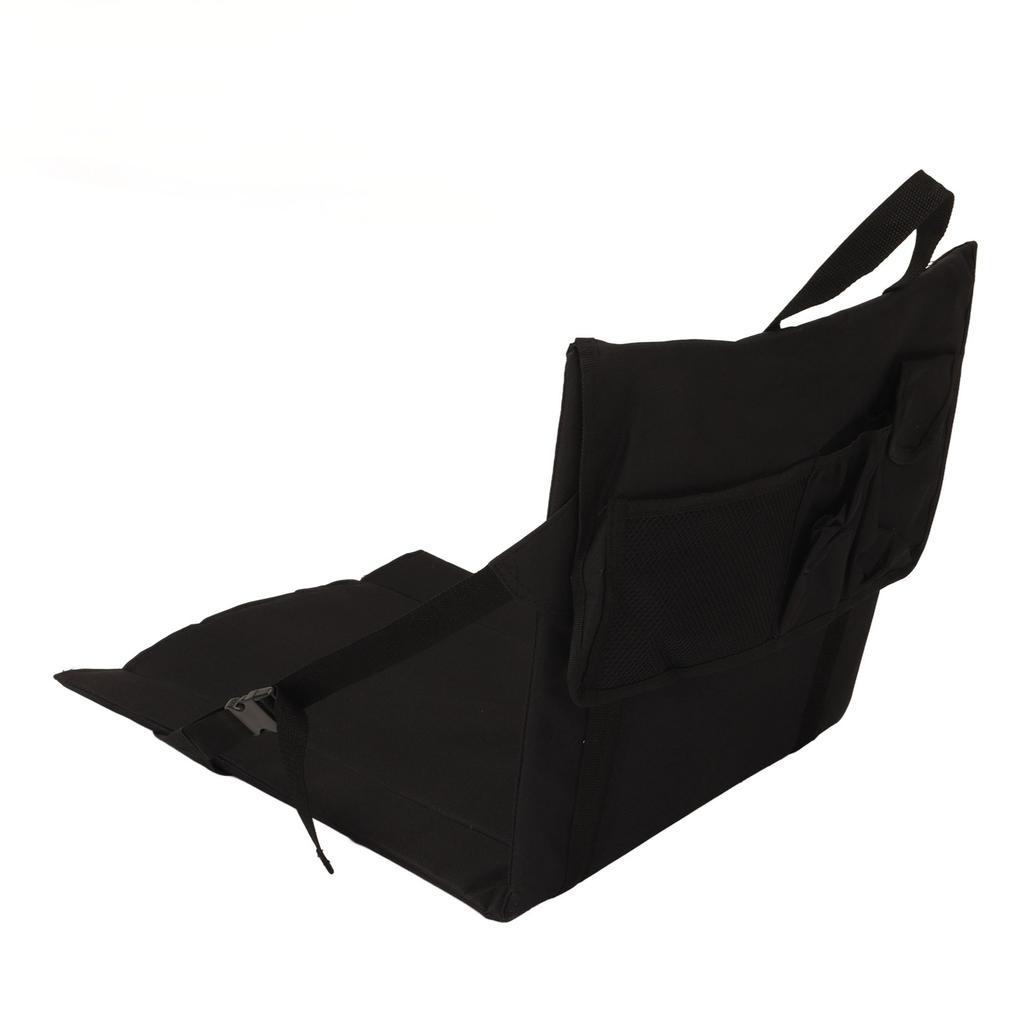 Stadion Sitzkissen Multifunktional Faltbar Tragbar Kompakt Tribünen Sitzkissen mit Netztasche für Outdoor Schwarz