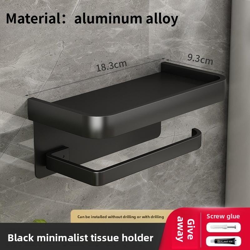 Houten toiletrolhouder Badkamer Muurbevestiging Toiletrol Telefoonhouder Plank Opslag Handdoekrol Plank Accessoires