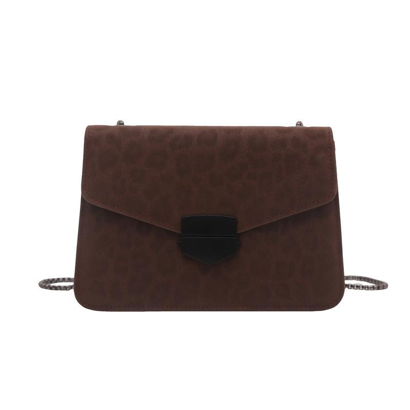 Leopard print retro and beautiful chain small square bag women's new highend trendy shoulder messenger bag