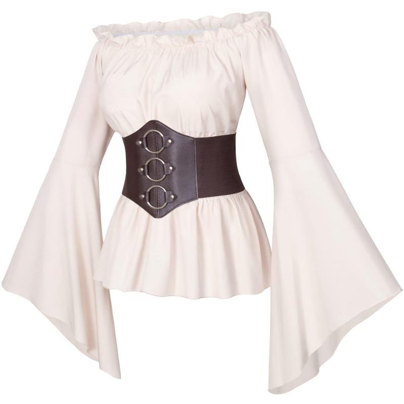 Medieval Vintage Girdle Women's Pirate Shirt Top Cosplay Stage Dress-up Adult Clothing