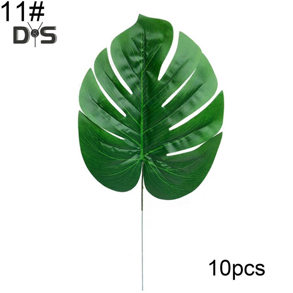 10 ks falošných listov Monstera z umelých rastlín na párty dekoráciu do obývacej izby na stenu