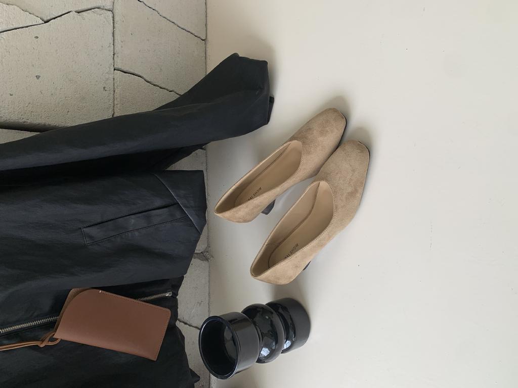 Damenschuhe mit quadratischer Spitze, Keilabsatz, Einzelne Schuhe, Abendschuhe 2025 neu, dünn, flachmündig, weiches Leder, dicke Sohle, erhöhend, Arbeitsdamenschuhe