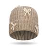 Bowknot Knitted Beanie Hat Thick Korean Sweet Bow Hat Fashion Woolen Pullover Hat  Girls