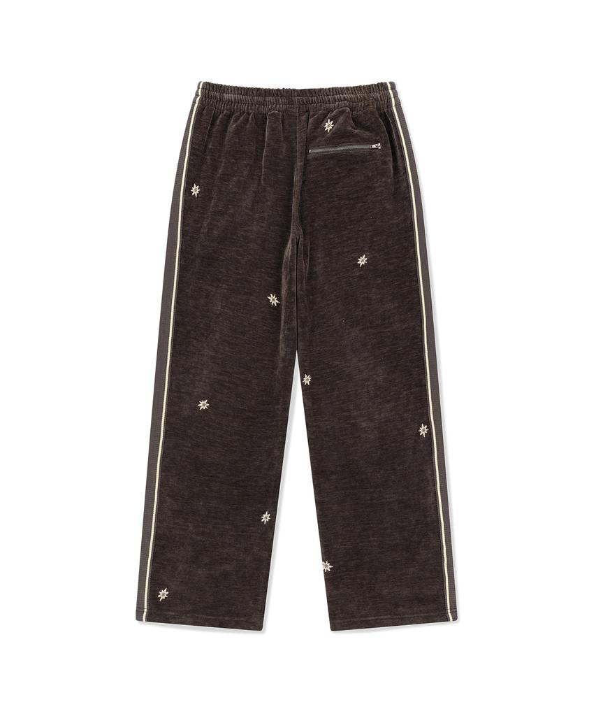 Sun Love Velor Twinkle Track Pants Brown