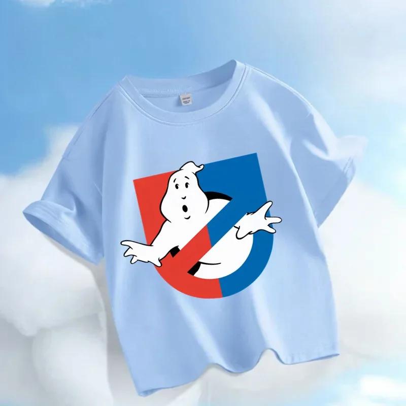 2026 Ghostbusters Daredevil Childrens Comic Game Cartoon Print Boys and Girls Sportswear Casual Shirts Summer Shirts