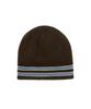Opeunyadeu(Owai) Striped Metal Logo Beanie - Brown