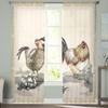 Malarstwo Zwierząt Kurczaka Zasłony Przezroczysta Szyfonowa Tiulowa Zasłona Domu Salon Tło Dekoracji
