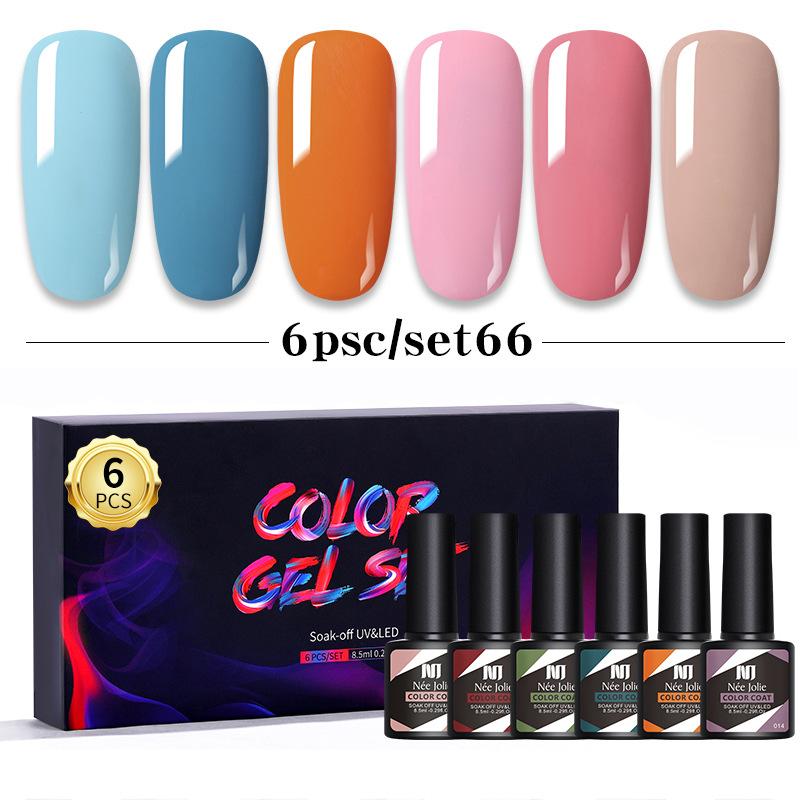 Nail Polish Glue Set 8Ml 6 Bottles Boxed Nail Art Barbie Glue Japanese Nail Color Glue Phototherapy Glue