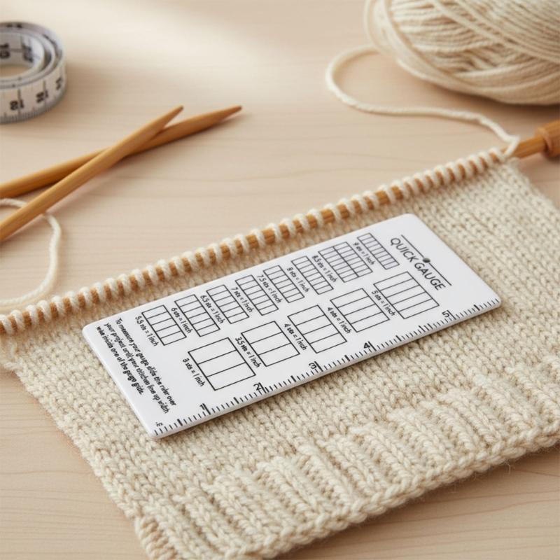 Instants Knitting Gauge Ruler Plastic Stitching and Row Counter for Crochet and Crafting Measurements