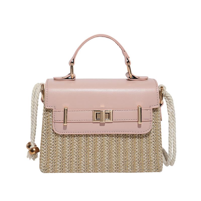 Summer Fashion Straw Woven Handbag Bag Women's New Simple Casual Woven Shoulder Messenger Box Bag