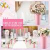 4pz 30 cm Secchielli Fiori Rosa Zincati Vasi Fiori Metallici con Manico Secchio Stile Fattoria Francese Fioriera Contenitore Floreale