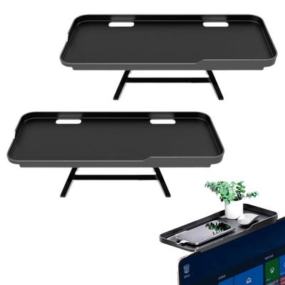 East Leaf Display Board, Monitor Overhead Shelf, Easy Installation, 30cm Wide X 12.5cm Deep, 3kg Weight Capacity, Black, Desk, TV Display (2)